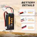 SCX24 Battery 7.4V 450mAh Lipo Battery 2S 30C Rechargeable Lipos with PH2.0 Plug Fit for Most 1/10, 1/16, 1/18, 1/24 Scale RC Cars Trucks