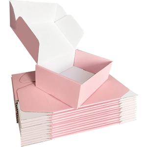 SNOGSWOG 28 Pack 9x6x3 inches Pink Shipping Boxes for Small Business, Small Corrugated Cardboard Gift Box for Mailing,Shipping,Storing,Christmas Gifts Wrapping