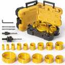 KATA Bi-Metal Hole Saw Kit, 19 Pieces M42 Steel Hole Saw Set with 3/4" -4-3/4" (19-121mm), General Purpose Hole Saw Blades in Case with Mandrels, Drill Bit, Hex Key for Thin Metal, Hard Wood, Drywall