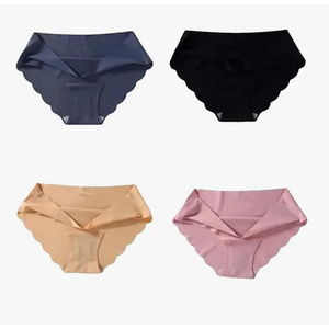 4 Pcs/Lot Seamless Panties For Women Panties Silk Female Underwear Soft Thin Light Panti Culotte Femme Underpants Size L