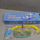 Gintenco Kids Snorkel Set, Diving Mask for Children as Unisex Kids Swimming Goggles, Anti-Fog Diving Mask and Dry Top Snorkel Combo Set for Junior and Youth (Yellow/Blue)