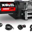X-BULL 12V 3000LBS Steel Wire Electric Winch for Towing ATV/UTV Off Road with Mounting Bracket Wireless Remote