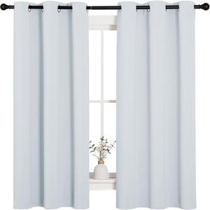 NICETOWN Window Treatment Thermal Insulated Grommet Room Darkening Curtains Drapes for Bedroom(2 Panels,42 by 63,PlatinumGreyish White)