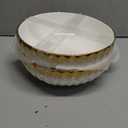 LETAOTAO Serving Bowls, 10 inch Extra Large Salad Bowl Set of 2, Ceramic Bowl with Gold Trim, Kitchen Decorative Bowls Porcelain Mixing Bowls for Salad, Soup, Pasta and Dinner