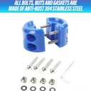 2 x Rubber Winch Stopper,Winch Cable Hook Stopper,Rubber Rope Line Saver,Winch Cable Hook Rubber Stopper with Stainless Steel Screws and Nuts,Rubber Hook Stopper for Synthetic Winch Rope (Blue)