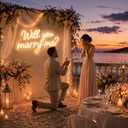 Will You Marry Me Neon Sign, Warm White LED Light Up Letters, 30 x 16.7 in