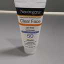 Neutrogena Clear Face Sunscreen Lotion for Acne-Prone Skin, Broad Spectrum SPF 50 Facial Sunscreen for Oily Skin, Oil-, Fragrance- & Oxybenzone-Free Water Resistant Sunscreen, 3 fl. oz