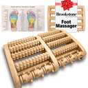 Brookstone Foot Roller Massager for Plantar Fasciitis Relief - Wooden Massage Roller for Foot Health - Stimulate Reflexes & Relieve Stress - Ideal Gift for Mom, Dad, Elderly (Oak Large)