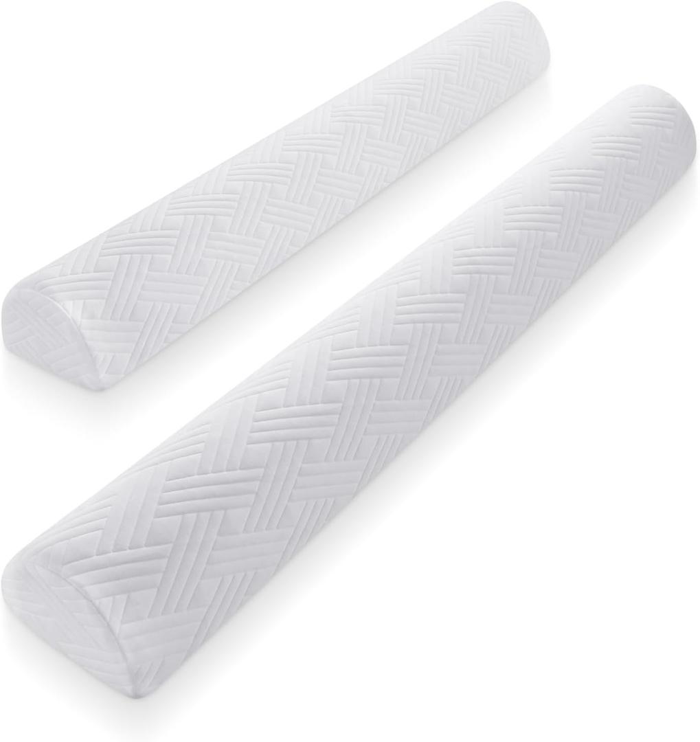 2-Pack Premium Foam Bed Bumpers for Toddler, Non-Slip Bed Rails for Toddlers for Twin, Queen, King Beds, Machine Washable Bumpers Cover for Easy CareSize52" x 7" x 5" (White)