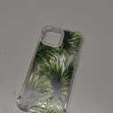 Hungo Compatible for iPhone 15 Case for Women Clear Design Cute,Girly Girls Aesthetic Designer Green Palm Leaves Tropical Plants Summer Pattern