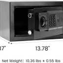 0.49 Cuft Small Fingerprint Electronic Safe Box, 3-Way Unlock with Key Password Fingerprint, Metal Lockable Safe for Home Office, 13.78 × 7.87 × 7.87 inches
