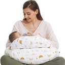 Momcozy Original Nursing Pillow and Positioner, Plus Size Breast Feeding Pillow for More Support for Mom and Baby Boy or GirlBaby Essentials for Nursing or Bottle Feeding and Removable Cotton Cover
