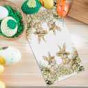 Spring Easter Bunny Hand Towel, Easter Bunny Rabbit Eggs Flowers Kitchen Dish Towel for Kitchen Bathroom Hotel Gym Spa Decor, Bunny Gifts for Women, 16 x 24 in Seasonal Decoration Towels