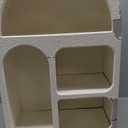 Deco 79 Wooden Geometric Arched 4 Shelf Wall Shelf with Varying Block Shapes, 16" x 8" x 24", Cream