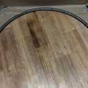 21" Lazy Susan Oak Wood Turntable Organizer for Cabinet, Farmhouse Round Wooden Large Lazy Susan Organization and Storage for Dining Table, Pantry, Kitchen, Countertop, Cupboard, Home Decor (Brown & Black)