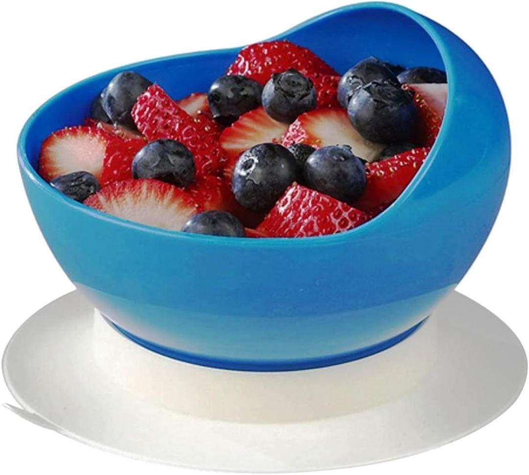 Maddak SP Ableware Scooper Bowl with Suction Cup Base, Blue