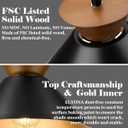 ELYONA 3 Pack Modern Pendant Lights Kitchen Island, Solid Wood Hanging Lamp with Matte Black Metal Shade & Gold Inner Finish, Farmhouse Pendant Light Fixtures for Dining Room, Bedroom, Living Room