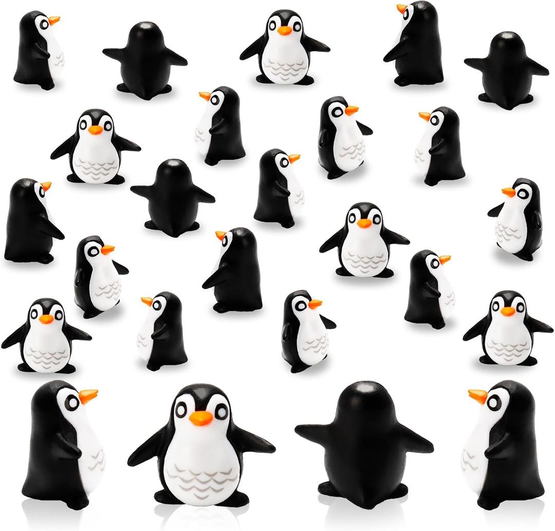 Bbiamsleep 60 Pcs Miniature Penguin Figurine Mini Resin Penguin Figurines Mini Resin Animals for Fairy Garden Micro Landscape Winter Christmas Decor