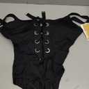 Michael Kors Women's Standard Solid Lace Up Grommet One Piece (12, Black)