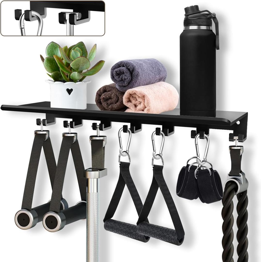 Floating Shelf Organizer Compatible with Tonal Accessories Home Gym Weight wall Storage Equipment Hanger Metal Rack Holder Wall Mount with Hooks T-Lock Adapters Bracket Hanger Workout (Floating Shelf)