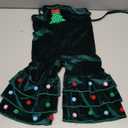 Christmas Baby Girl Outfit Christmas Tree Sleeveless Velvet Romper Jumpsuit Bell Bottom Pants Toddler Fall Clothes (12-18 Months, Green)