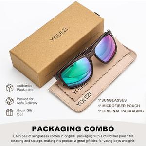 Polarized Sunglasses with UV400 Protection， Classic Retro Style for Men and Women Cycling Driving Fishing