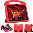 Kids Case for iPad (A16) 11th Generation 11" 2025 / iPad 10th Generation 10.9" 2022, Shockproof Cover with Built-in Screen Protector and Stand (Red+Black)