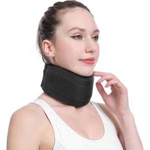 CozyHealth Neck Brace for Neck Pain and Support, Soft Neck Support Relieves Pain & Pressure in Spine for Women & Men, Wrap Align Stabilize Vertebrae Foam Cervical Collar for Sleeping (Black, XS, 2.5" Middle Height)