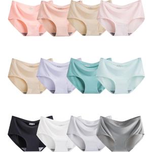 Teen Girls Underwear Seamless Big Girl Panties Fashion and Comfortable Multipack (7-8 Years, White Pink Black Light Blue)