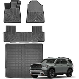 Floor Mats & Cargo Liner Compatible with Honda Passport 2026 RTL/TrailSport,All Weather Protection TPE, Anti-Slip Floor Mats & Trunk Mat Fit for Honda Passport 2026 Accessories