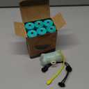 Dog Poop Pickup Bags Holder Dispenser with Leak-Proof Scented Doggy Waste Bags and Carabiner with Safety Lock Plus Hook and Loop Fastener Never Loose on Leash Lead Again (1 Holder 195 Bags, Clear)