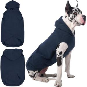 IECOii Warm Dog Hoodie for Large Dogs, Extra Large Dog Hoodie Fleece Vest with Leash Hole & Pocket, Big Dogs Sweatshirt for Giant Breed, Pullover Sleeveless Great Dane Sweater, Blue, 4XL