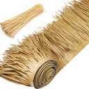 Yilloog Palm Thatch Roll Palm Thatch Runner Roll Mexican Style Straw Roof Panels Tiki Hut Palapa Straw Roofs Duck Blind Grass for Tiki Bar Hut Garden Patio(10 M/ 32.8 ft,Yellow Brown)