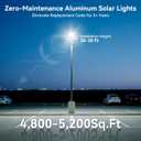 Deepn Solar Street Lights 10000W Commercial Grade Aluminum Parking Lot Lights LED Security Flood Light with Motion Sensor & Dusk to Dawn, Solar Lights Outdoor Waterproof for Outside, SZ3000, 1 Pack