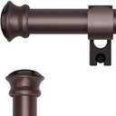 Authandis 5/8 Inch Diameter Curtain Rod With Brackets,Bronze Splicing Stainless Steel Heavy Duty Drapery Curtain Rod 30 to 88"