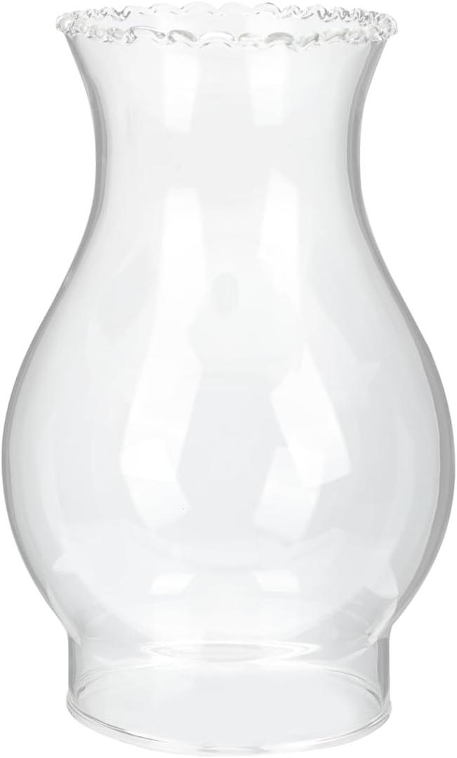 Cabilock Glass Lamp Shade Replacement 3 Inch Oil Lamp Chimney Kerosene Cover for Outdoor Camping and Home Lighting Accessory (14.5x9.5cm)
