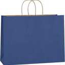 BagDream 16x6x12 Inches 50Pcs Kraft Paper Bags with Handles Bulk, Large Gift Bags for Shopping, Grocery, Retai, Merchandise, Party Favor Gifts, Recyclable Navy Blue Paper Sacks
