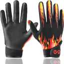 Kids Baseball Batting Gloves Youth Boys,Softball Batting Gloves Youth with Precise Fit & Peak Performance for Young Athletes (Fire Red)