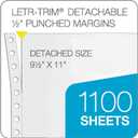 TOPS Continuous Computer Paper, 3-Part Carbonless, Removable 0.5 Inch Margins, 9.5 x 11 Inches, 1100 Sheets, White/Canary/Pink (55179)