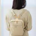 nola Diaper Bag Backpack or Crossbody Baby Bag with Organized Storage (Pearl)
