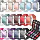 18 Pack Silicone Band Compatible with Apple Watch Bands 40mm 41mm 38mm 42mm 46mm 44mm 45mm 49mm for Women Men, Sport iWatch bands with Organizer for iWatch Series 11 10 9 8 7 6 5 4 Ultra SE 3 2 1