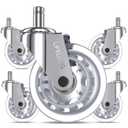 Lifelong Office Chair Wheels Replacement Rubber Chair Casters Safe for Hardwood Floors and Carpet, Set of 5, Heavy Duty Casters for Chairs Desks to Replace Office Chair Mats - Fits 98%