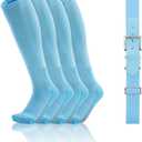 QBK Toddler Baseball Socks And Belt Youth Softball Tee Ball Combo Set for Boy Girl (2 Pairs of Socks & 1 Belt) (Blue)