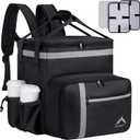 GoHimal Food Delivery Backpack, Insulated Food Delivery Bags for Takeout Bike, Large Pizza Takeout Bag for HOT/ COLD with 4 Pockets Reflective Perfect for Uber Eats, Camping & Beach