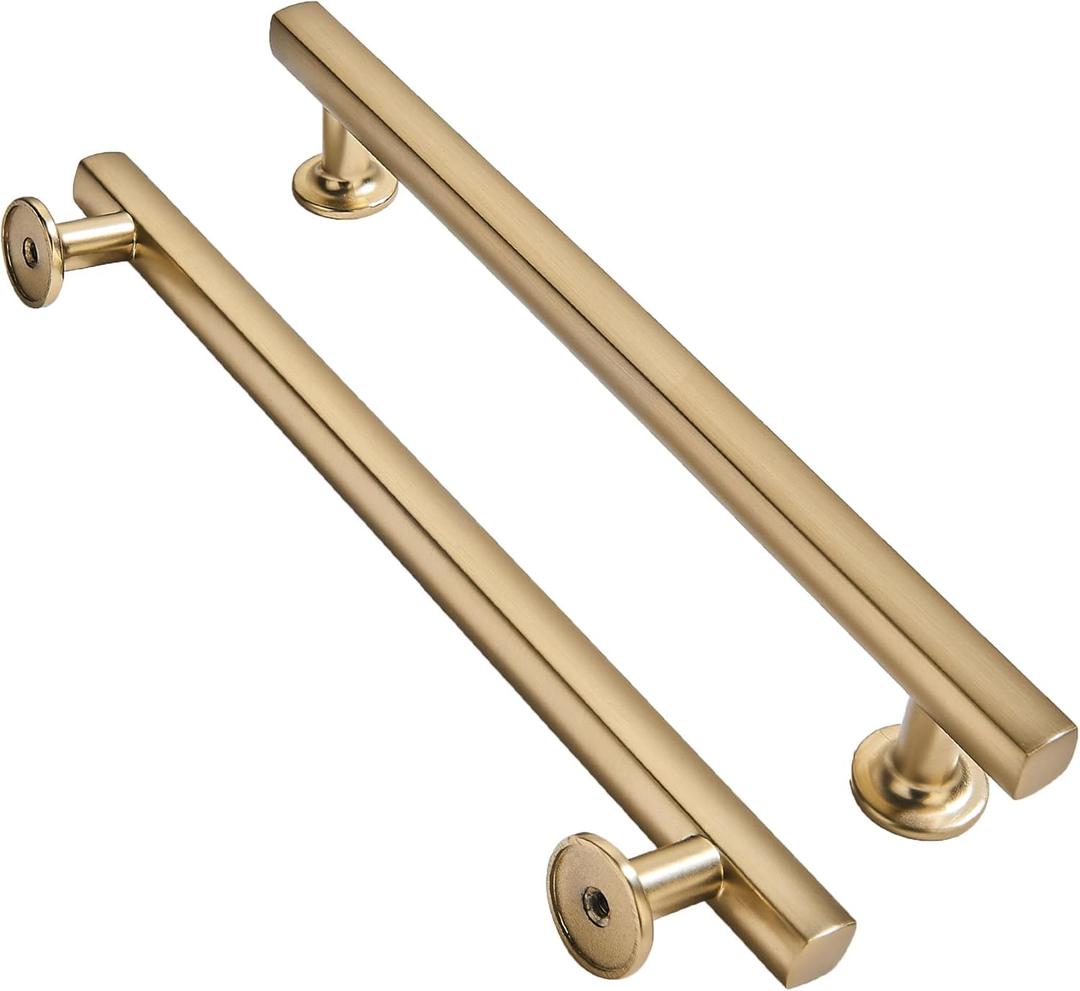 khtumeware 10 Pack 5 Inch(128mm) Brushed Brass Cabinet Pulls Kitchen Solid Heavy Duty Brushed Gold Cabinet Pulls Kitchen Cabinet Hardware for Cupboard Drawer Handles Dresser Pulls