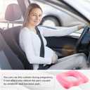 Leinuosen 1 Pcs Inflatable Seat Cushion 18.1'' x 15.7'' x 4.7'' Portable Pillow Height Adjustable Hemorrhoid Pillow for Tailbone Back Pain Bed Sore Home Car Chair Wheelchair Sitting (Pink)