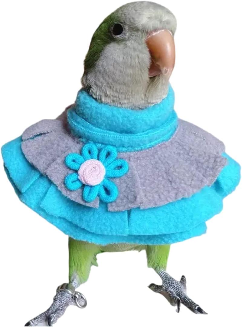 Bird Collar Anti Bite Elizabethan Recovery Cone, Bird Neck Protector for Feather Plucking, Bird Neckwear Full Body Shield, Bird Outdoors Windproof Cape Color Randomly (African Grey)