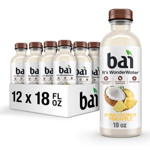 Bai Antioxidant Infused Water Beverage, Puna Coconut Pineapple, with Vitamin C and No Artificial Sweeteners, 18 Fluid Ounce Bottle, 12 Pack, Best By 08, 2025
