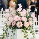 6PCS Pink Eustoma Lisianthus Artificial Flowers Faux Silk Flowers 26.8" Fake Pink Flowers for DIY Wedding Bouquet Centerpiece Table Home Party Decor(Pink)