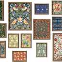 ANERZA 16 PCS Framed William Morris Wall Art Decor, Floral Wall Prints for Bedroom, Gallery Wall Frame Set, Vintage Posters for Living Room Aesthetic, Botanical Collage Kit, Dorm Home Artwork